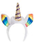 White Plush and Gold Satin Unicorn Headband Main Image