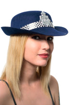Navy Blue Women's British Police Bowler Hat Costume Accessory