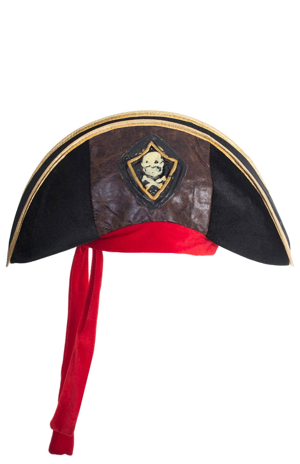 Black Velvet Skull and Crossbones Pirate Costume Hat