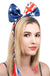 Australian Flag Bow Headband With Red, White And Blue Plaits Accessory 