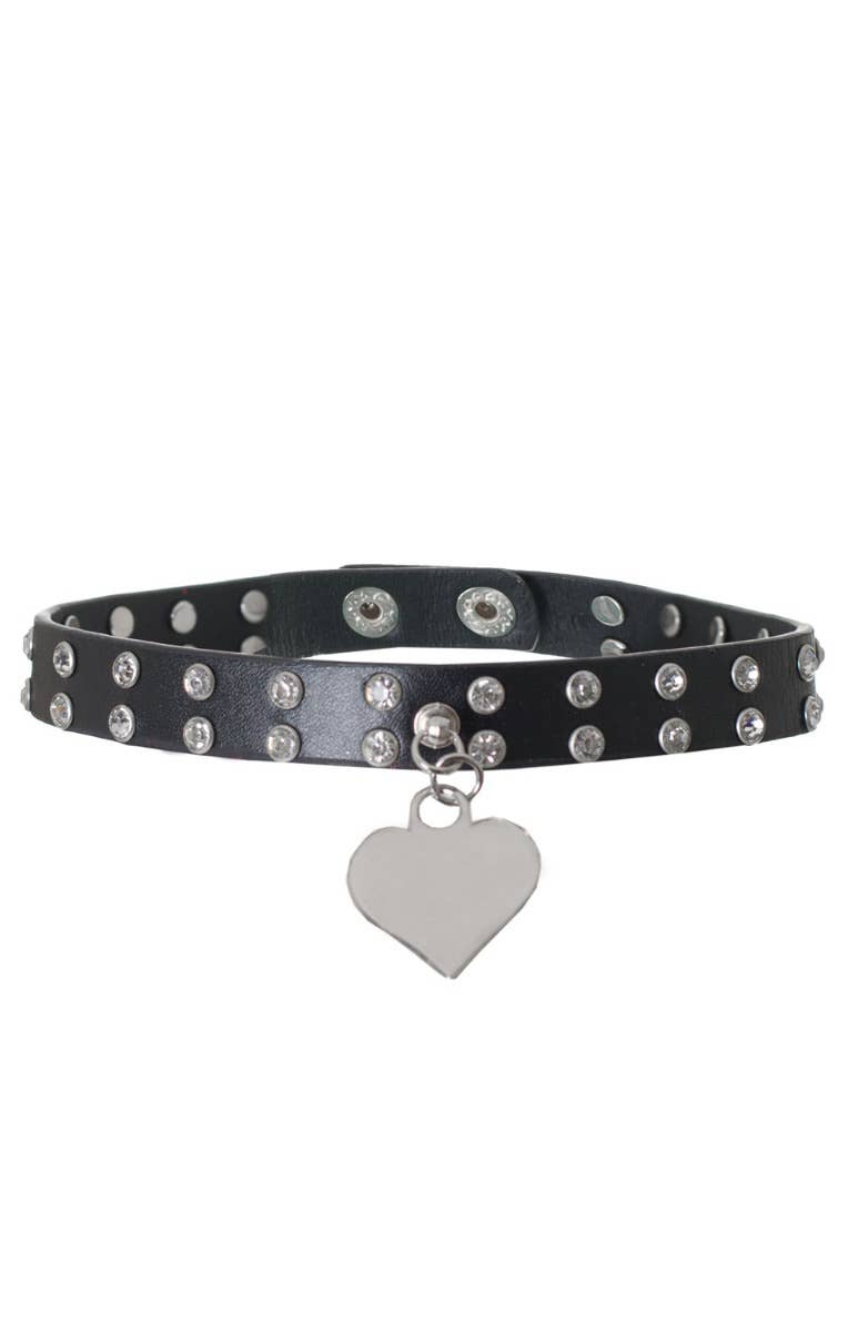 Black Faux Leather Kitty Collar Costume Accessory Main Image