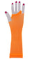 Women's Orange Fishnet Fingerless 80s Costume Gloves - Main Image
