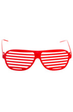 Red 80s fashion retro novelty shutter shades main image