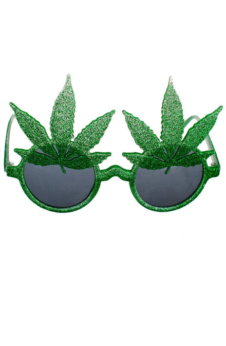 Novelty Hippie Marijuana Leaf Costume Glasses