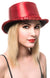 Metallic Red Adult's Cabaret Top Hat with Sequins