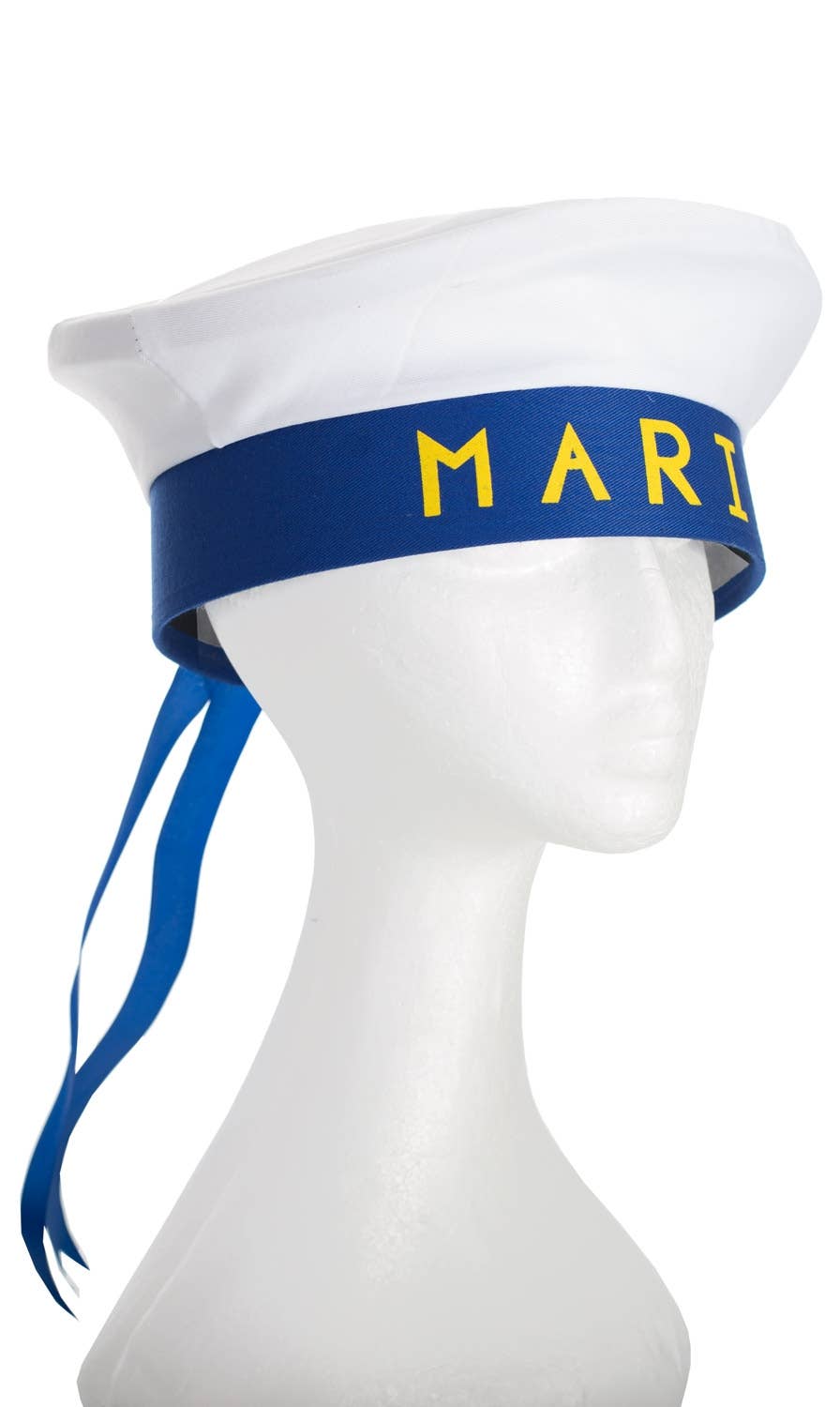 White And Blue Adult's Sailor Marine Navy Costume Hat Accessory