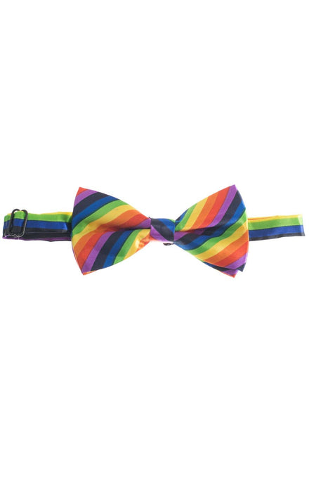 Satin Rainbow Adjustable Bow Tie Costume Accessory