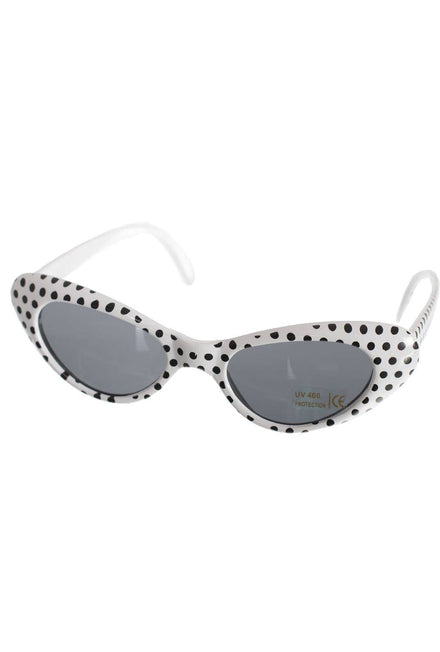 Black and White Polka Dot Sunglasses 1950s Costumes Accessory - Main Image