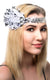 Black And Silver Sequined Feather Flapper 1920's Costume Headband