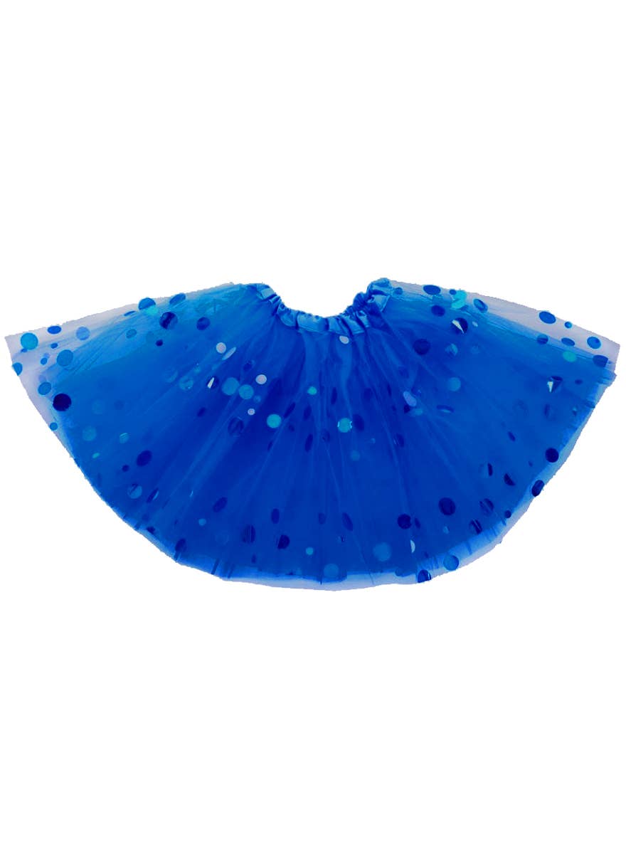 Womens Royal Blue Costume Tutu with Holographic Dots