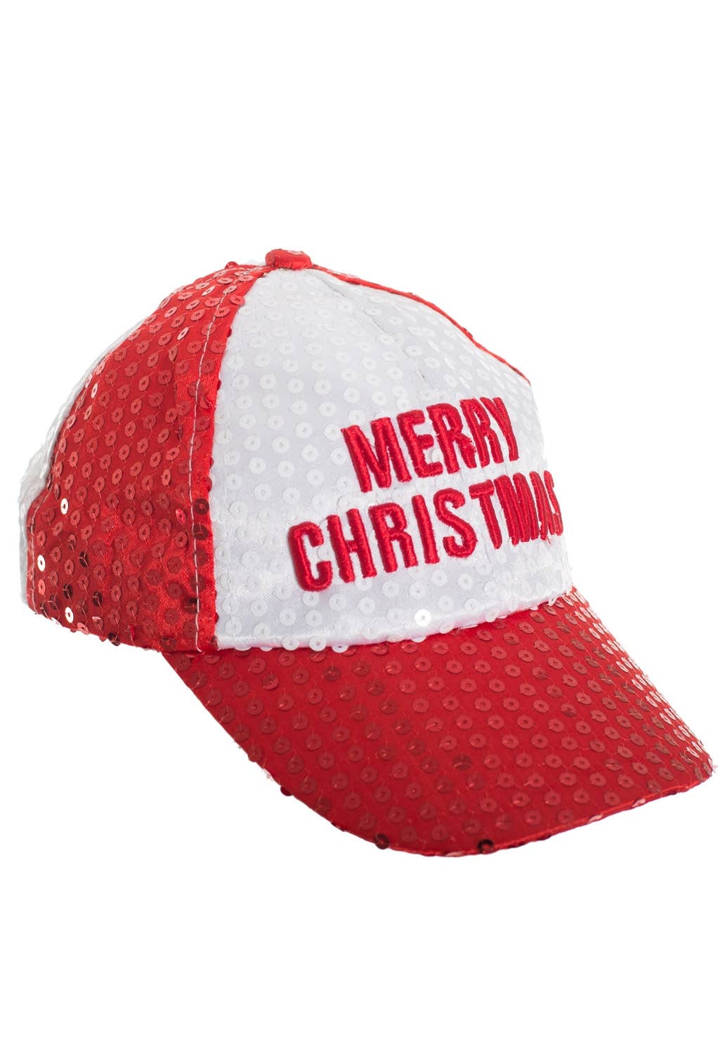 Sequined Red and White Merry Christmas Cap Main Image