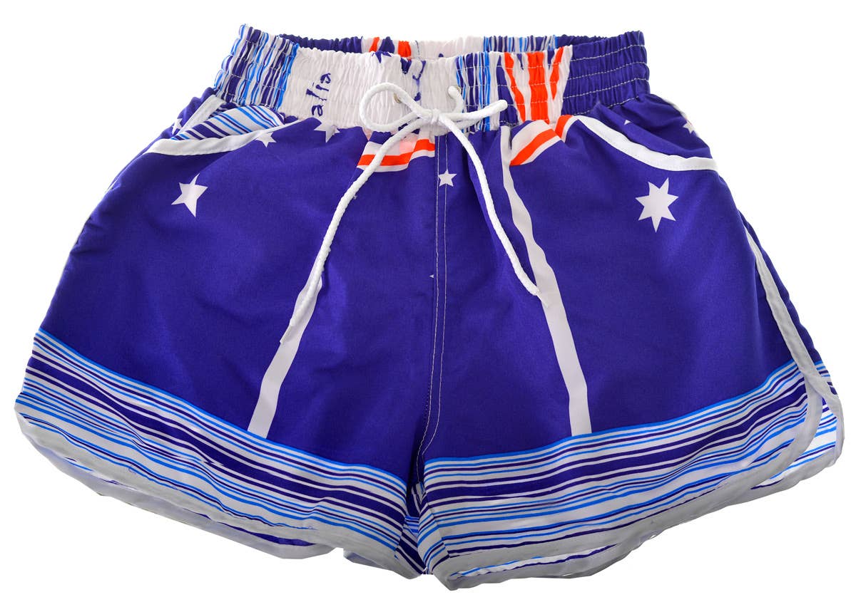 Women's Australia Day Aussie Flag Board Shorts - Close Image