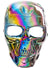 Rainbow Chrome Embossed Skull Costume Mask