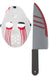 Blood Hockey Mask and Knife Halloween Accessory Set Main Image