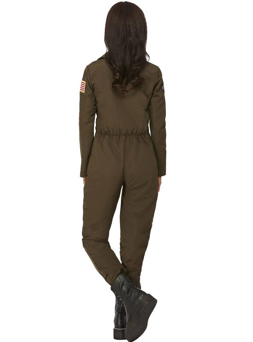 Image of Top Gun Maverick Aviator Jumpsuit Women's Costume - Back View