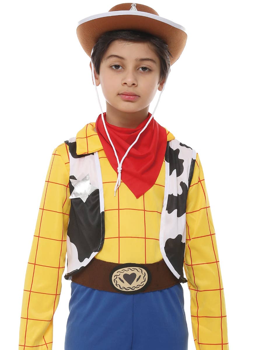 Image of Wild West Toy Story Cowboy Boy's Woody Costume - Close View