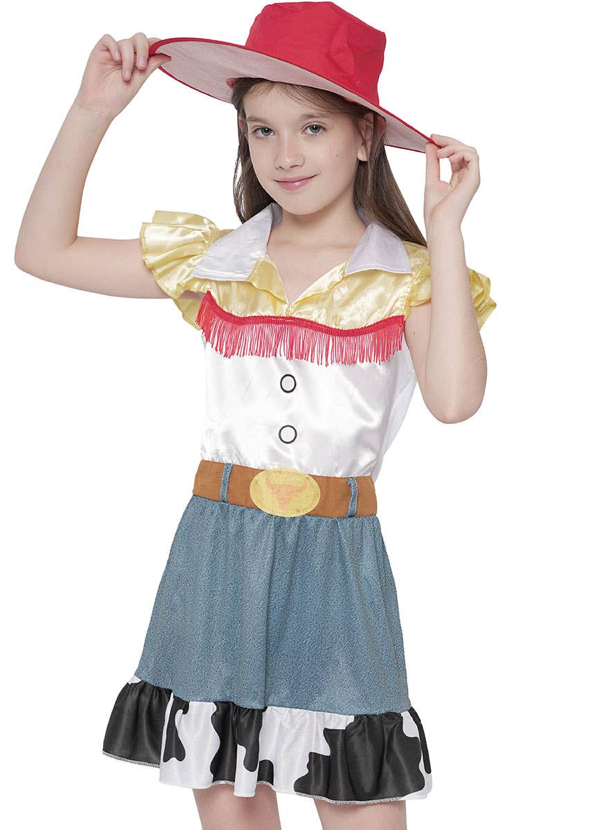 Image of Wild West Toy Story Cowgirl Girl's Jessie Costume - Close View