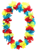 Image of Tropical Blue Red and Yellow Hawaiian Costume Lei