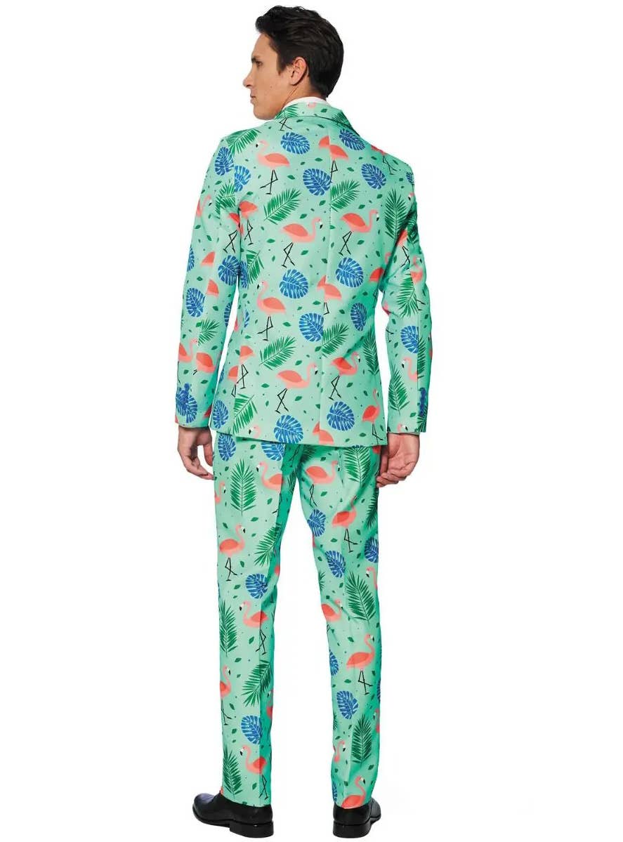 Men's Tropical Suitmeister Fancy Dress Flamingo Suit Back Image