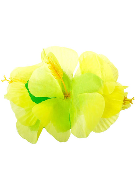 Image of Hawaiian Yellow Hibiscus Flower Hair Clip Costume Accessory - Main Image