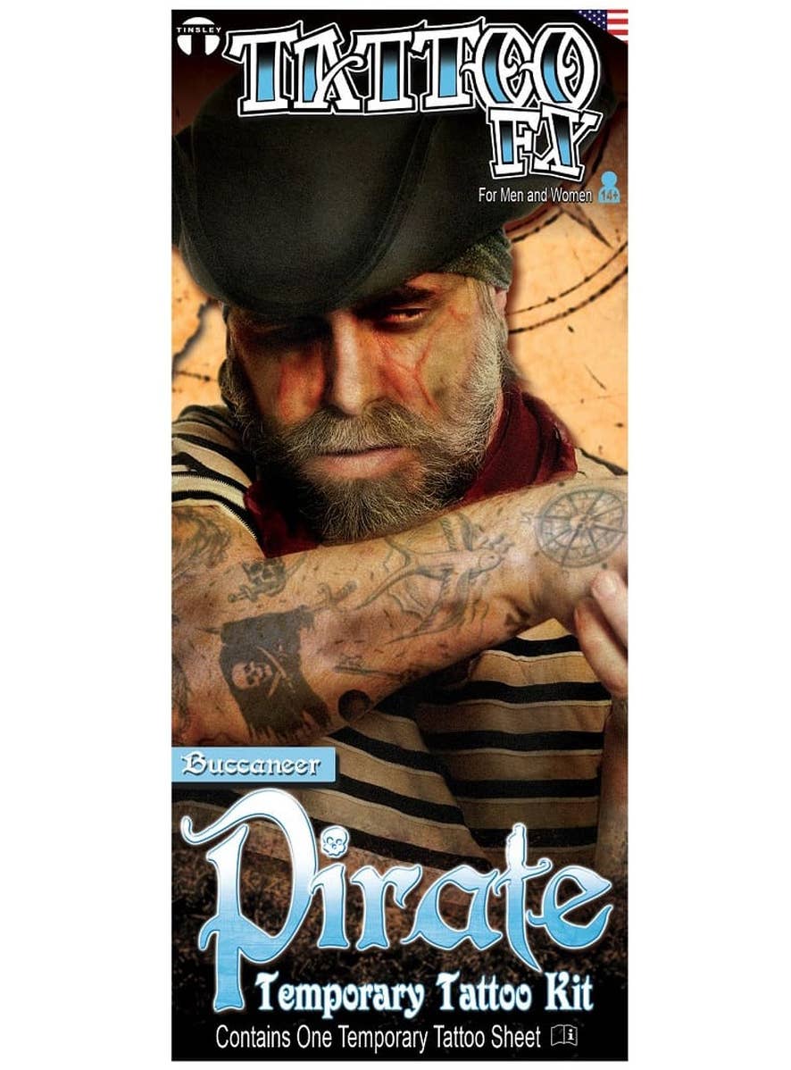 Tinsley Transfers Buccaneer Pirate Temporary Tattoo Sheet - Main Image