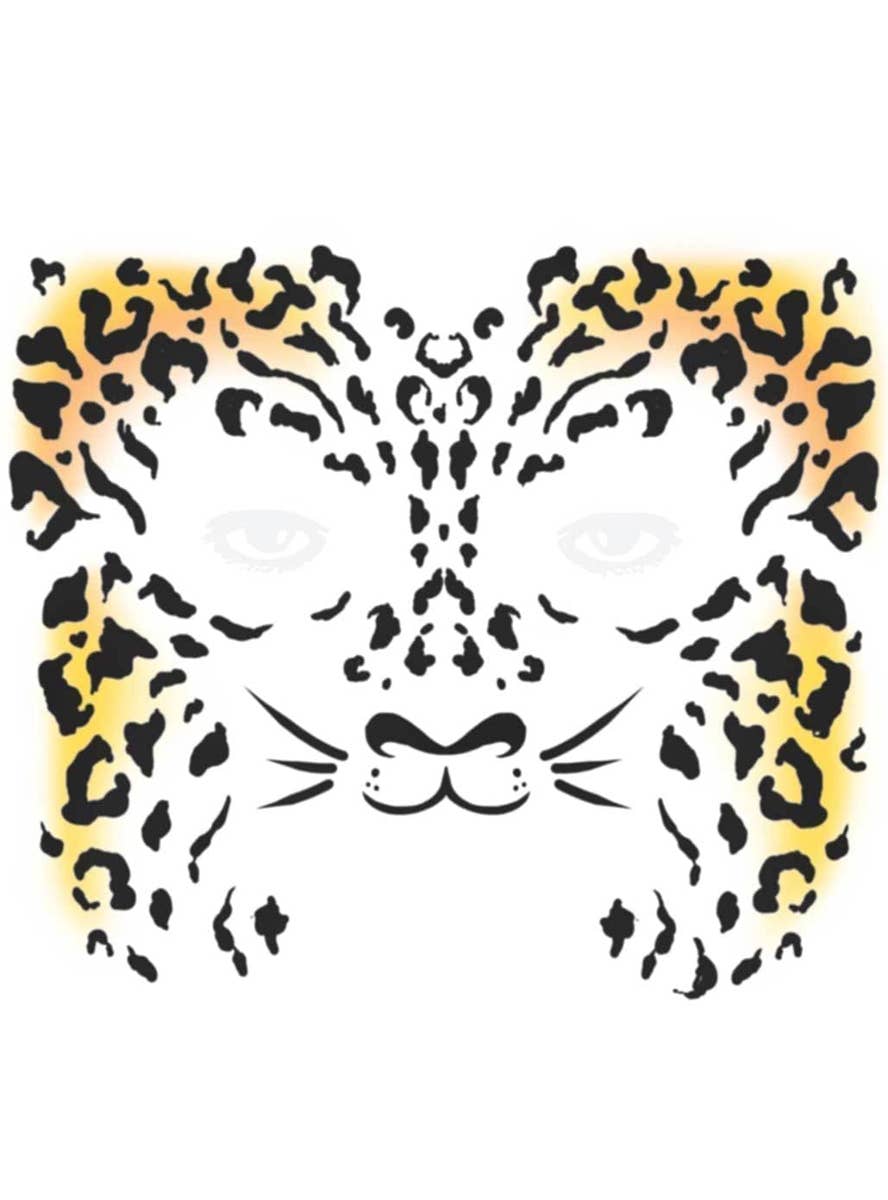 Full Cheetah Face Temporary Tattoo - Alternate Image