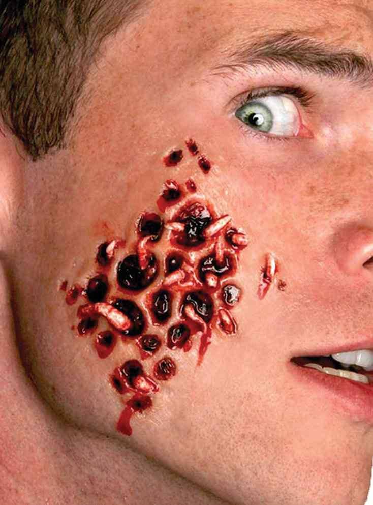 Maggot Trypophobia Realistic 3D Water Activated Special FX Prosthetic - Alternate Image