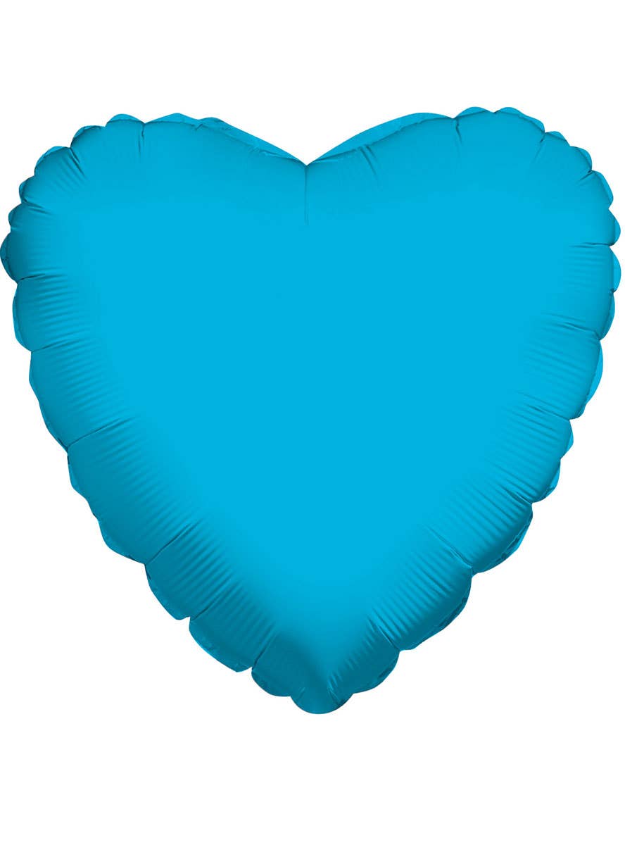 Image of Turquoise Blue Heart Shaped 46cm Foil Party Balloon