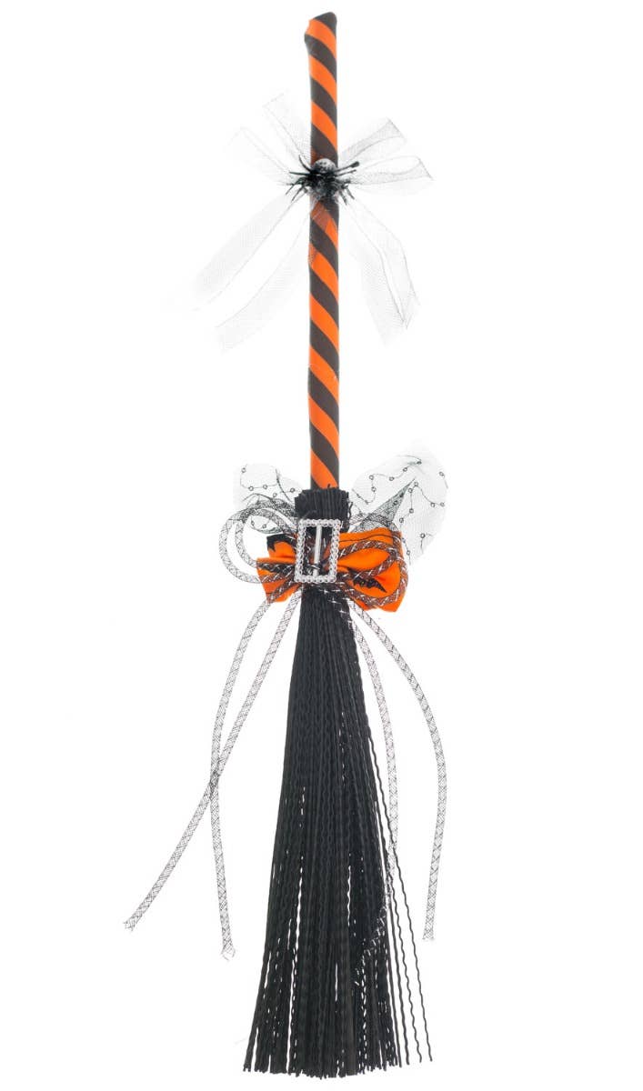 Orange and Black Halloween Haunted House Mini Witch Broomstick Main Image