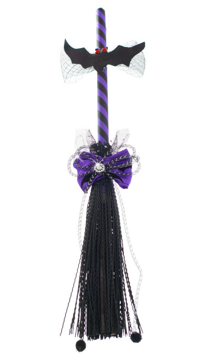 Purple and Black Halloween Haunted House Mini Witch Broomstick Main Image