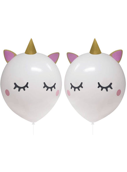 Image of Unicorn Shape 2 Pack Latex Balloons