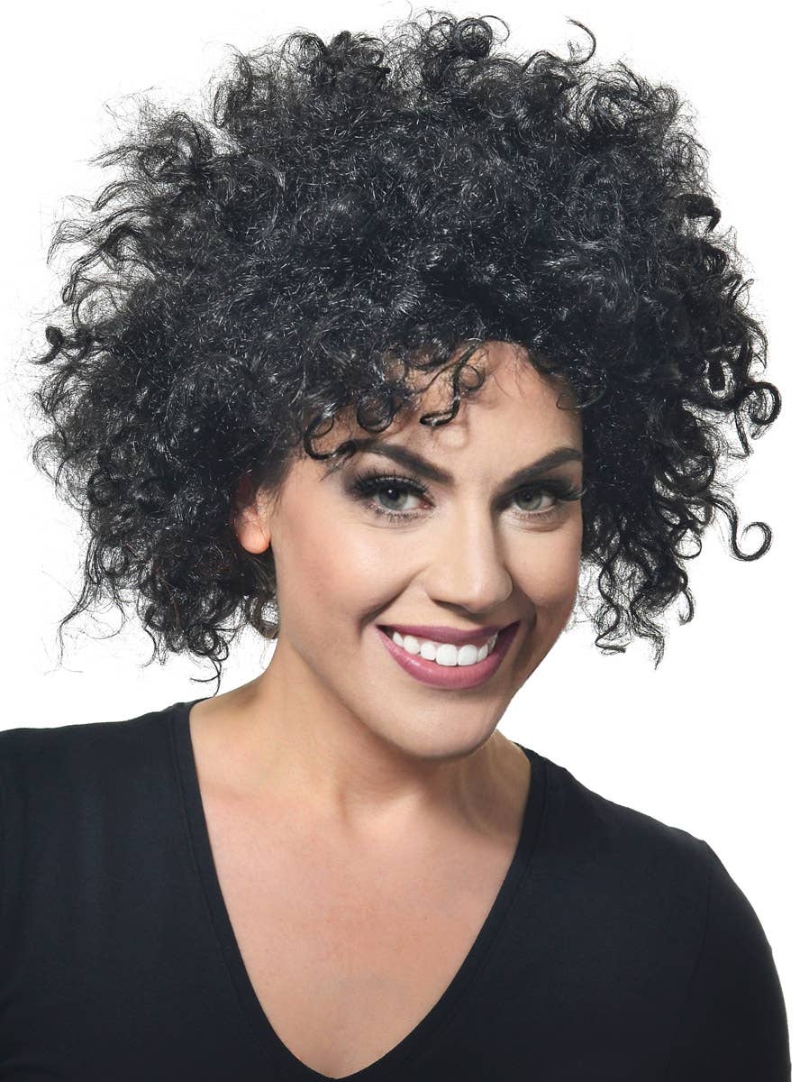 Image of Curly Black Unisex Adult's Large Afro Costume Wig