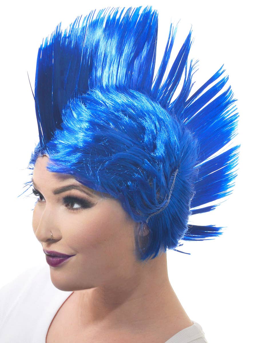 Image of Jumbo Blue Adult's Punk Mohawk Costume Wig