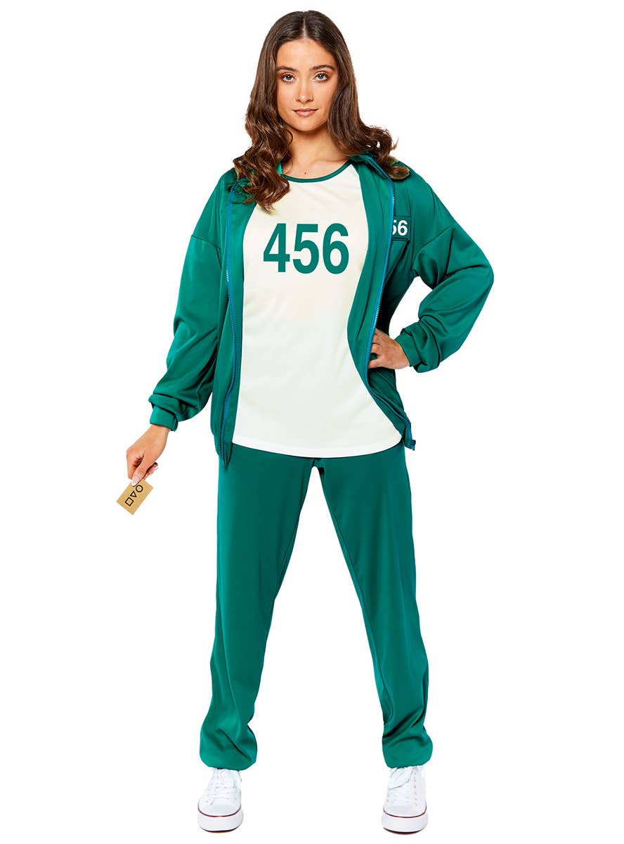 Image of Licensed Squid Game Player 456 Adult's Tracksuit Costume - Alternate Image 3