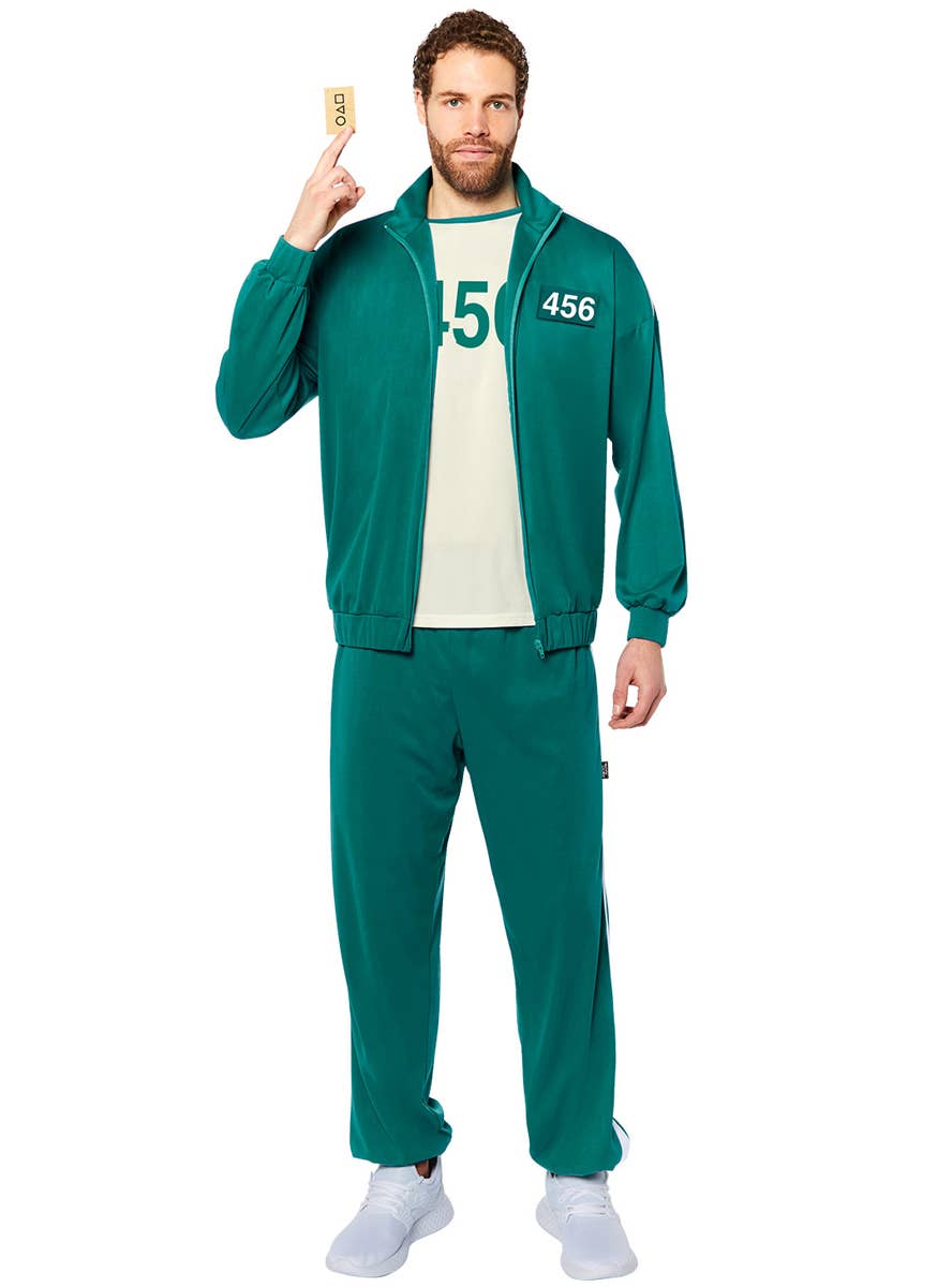 Image of Licensed Squid Game Player 456 Adult's Tracksuit Costume - Front Image