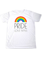 Image of Pride Love Wins White Unisex Adults Crew Neck Shirt