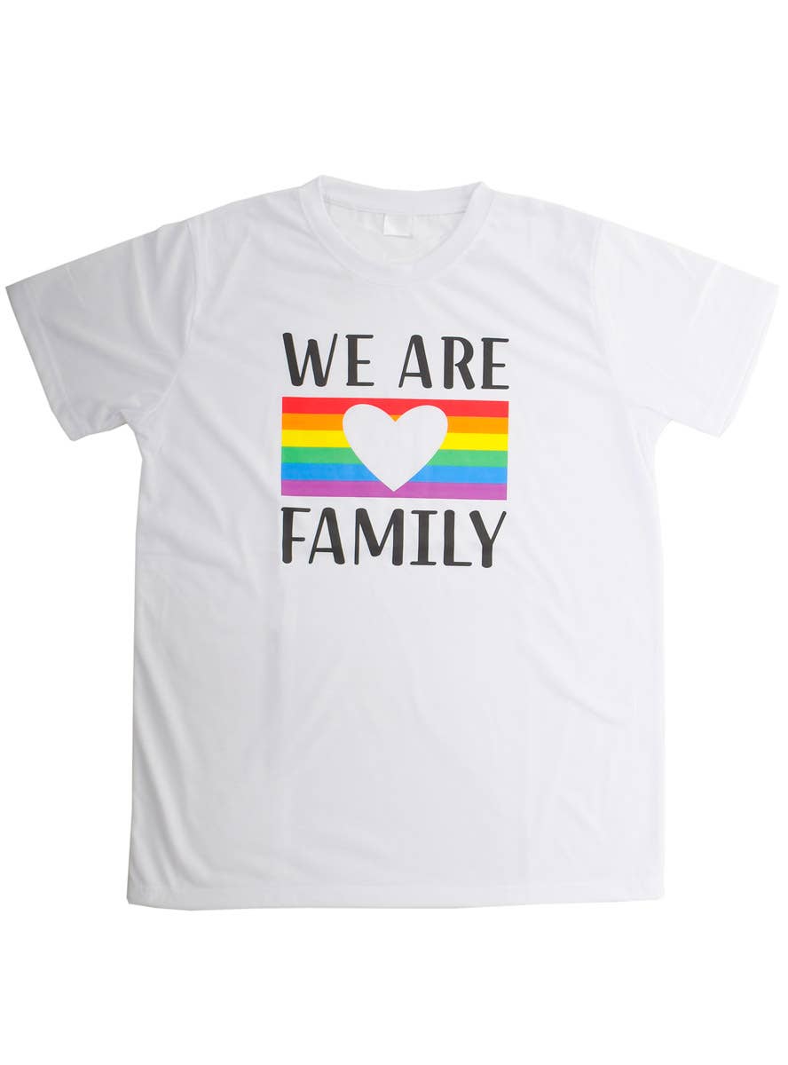 Image of We Are Family White Unisex Adults Crew Neck Shirt