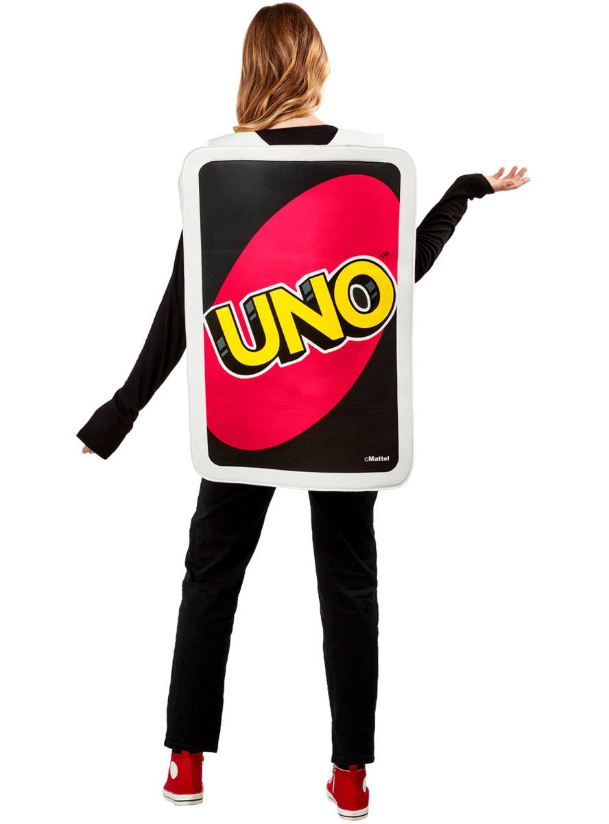 Image of Uno Wild Card Funny Unisex Adult's Costume - Back View