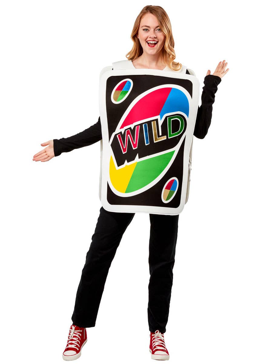 Image of Uno Wild Card Funny Unisex Adult's Costume - Front View