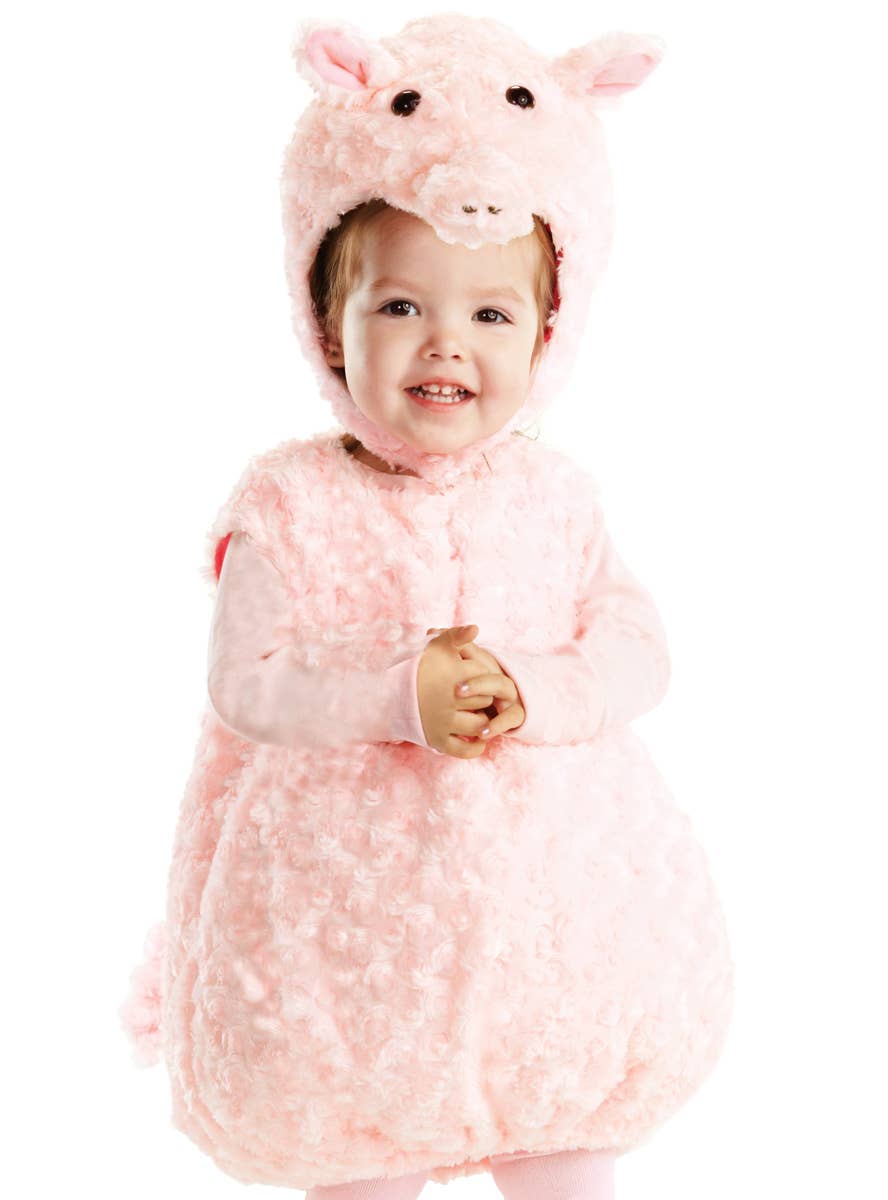 Pink Piglet Cute Toddlers Fancy Dress Costume - Close Up Image