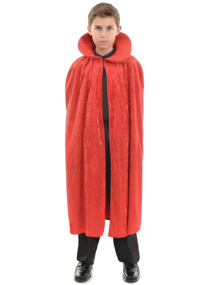 Kids Red Velvet Halloween Vampire Cape