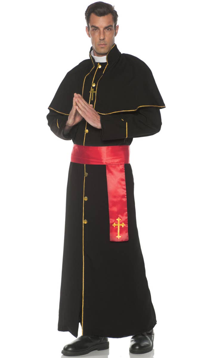 Vatican Mens Religious Cardinal Priest Robe Fancy Dress Costume