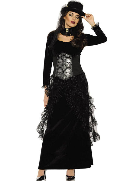 Image of Womens Halloween Costume, Womens Gothic Mistress Halloween Costume with Hat
