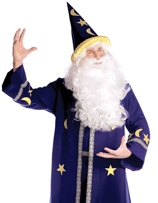 Plus Size Men's Merlin the Magician Fancy Dress Costume Close Up Image