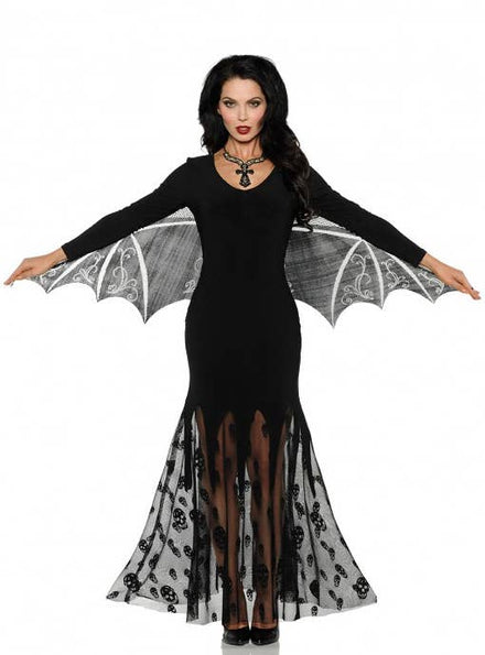 Bat Queen Womens Black Vampire Halloween Costume - Main Image