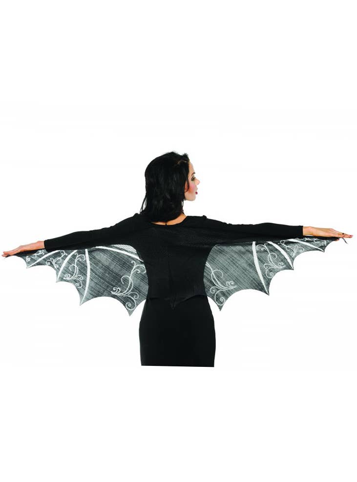 Bat Queen Womens Black Vampire Halloween Costume - Back Image