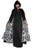 Black Velvet and White Satin Flocked Costume Cape