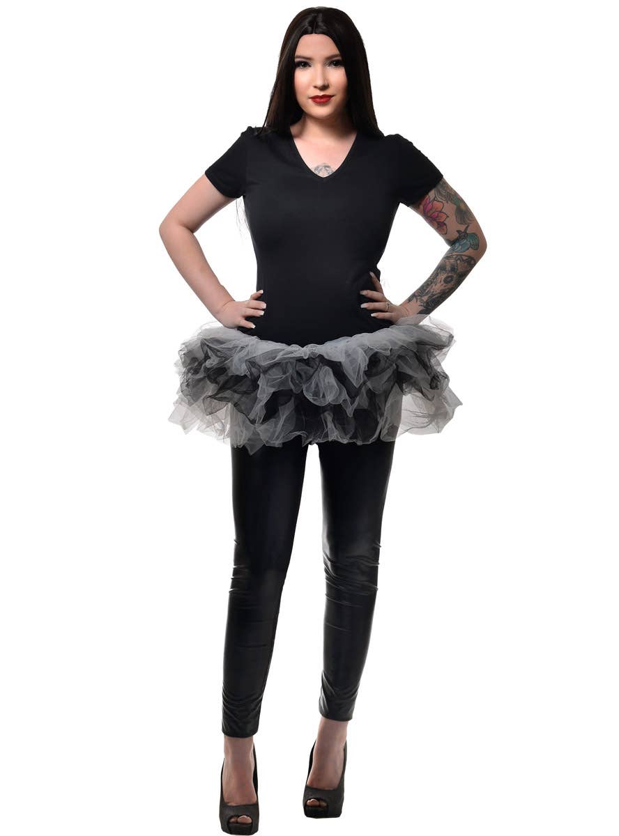 Womens Short Black and White Costume Tutu - Full Image