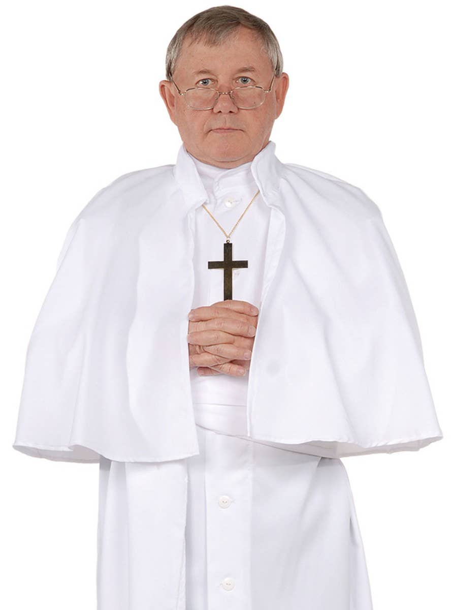 White Catholic Pope Costume | Mens Plus Size Vatican Pope Dress Up