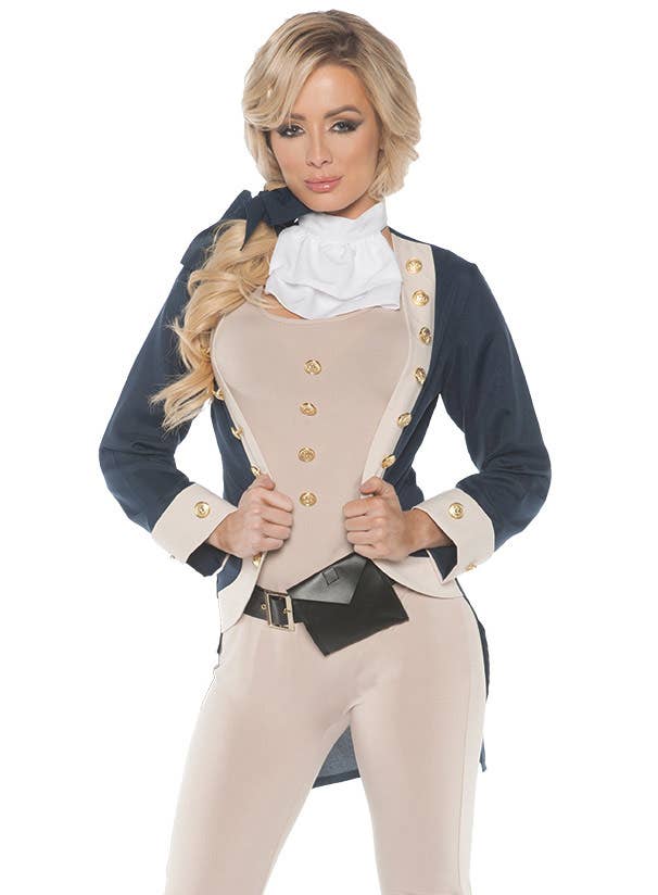 Women's Colonial Patriot Fancy Dress Costume - Close Image